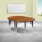 Flash Furniture Oval 47.5 W, 76 L, 30.25 H, Chrome, Laminate, Particleboard, Steel, Wood Grain XU-GRP-A3048CON-48-OAK-T-A-GG - alternate 1